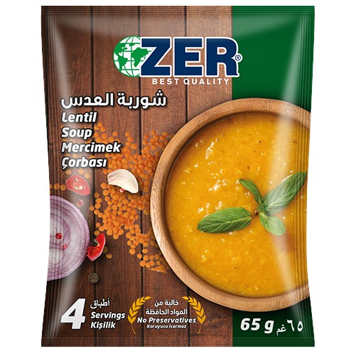 شوربه زير بالعدس 65 غم 12كيس *6باكيت